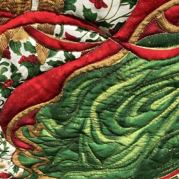 NWT. Hand Crafted Quilt Golden Christmas Angel Playing Lute - Picture 8 of 16